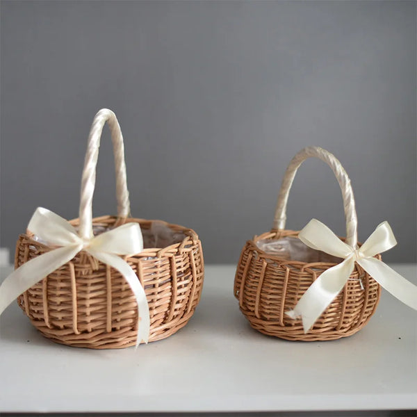 Woven Flower Basket Rattan